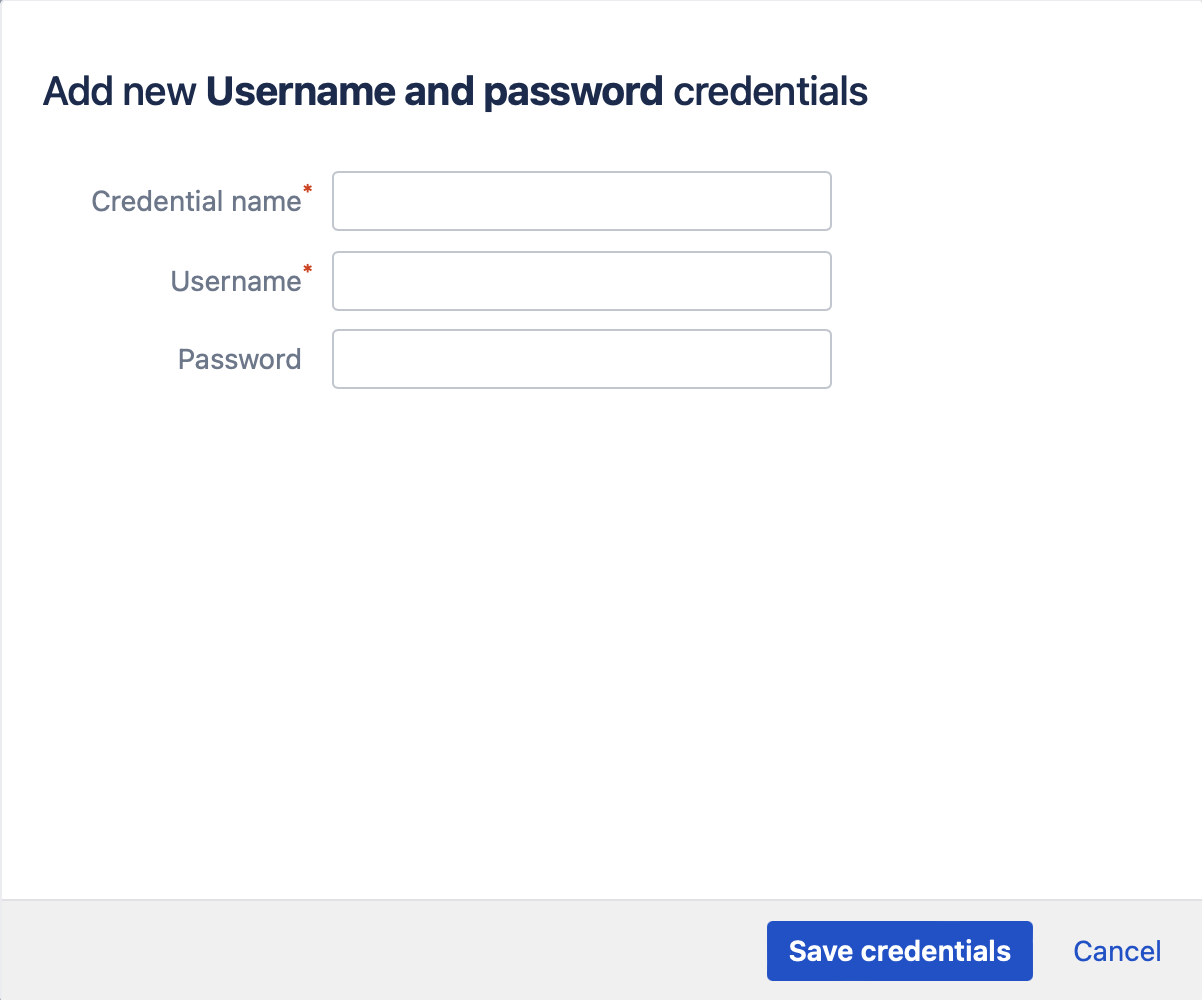Username and Password Credentials