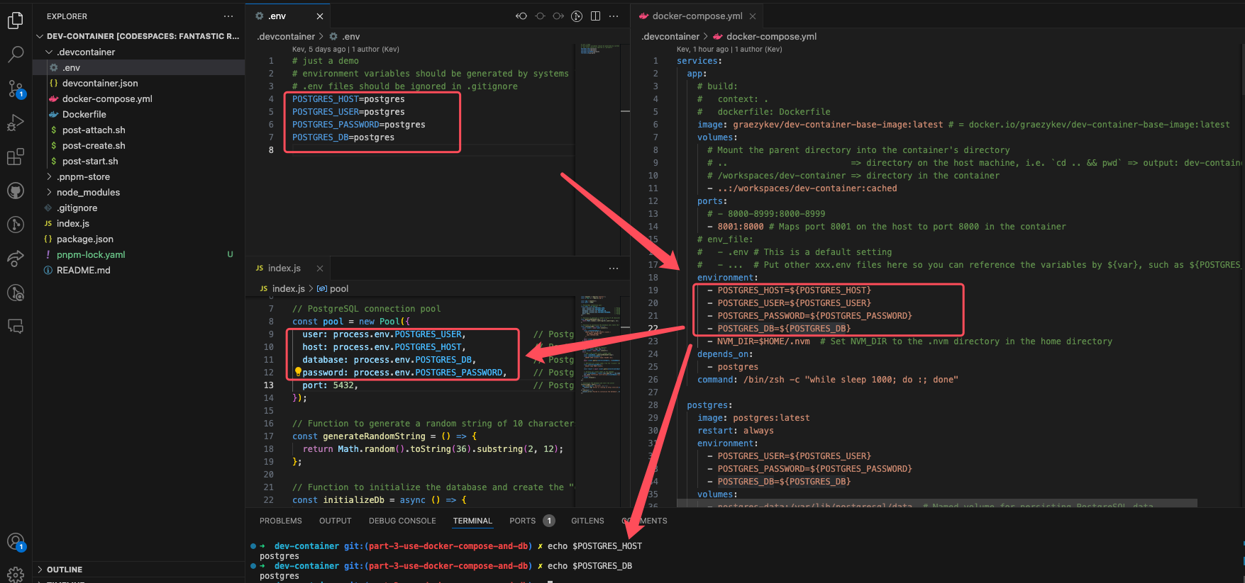 docker compose environment variables