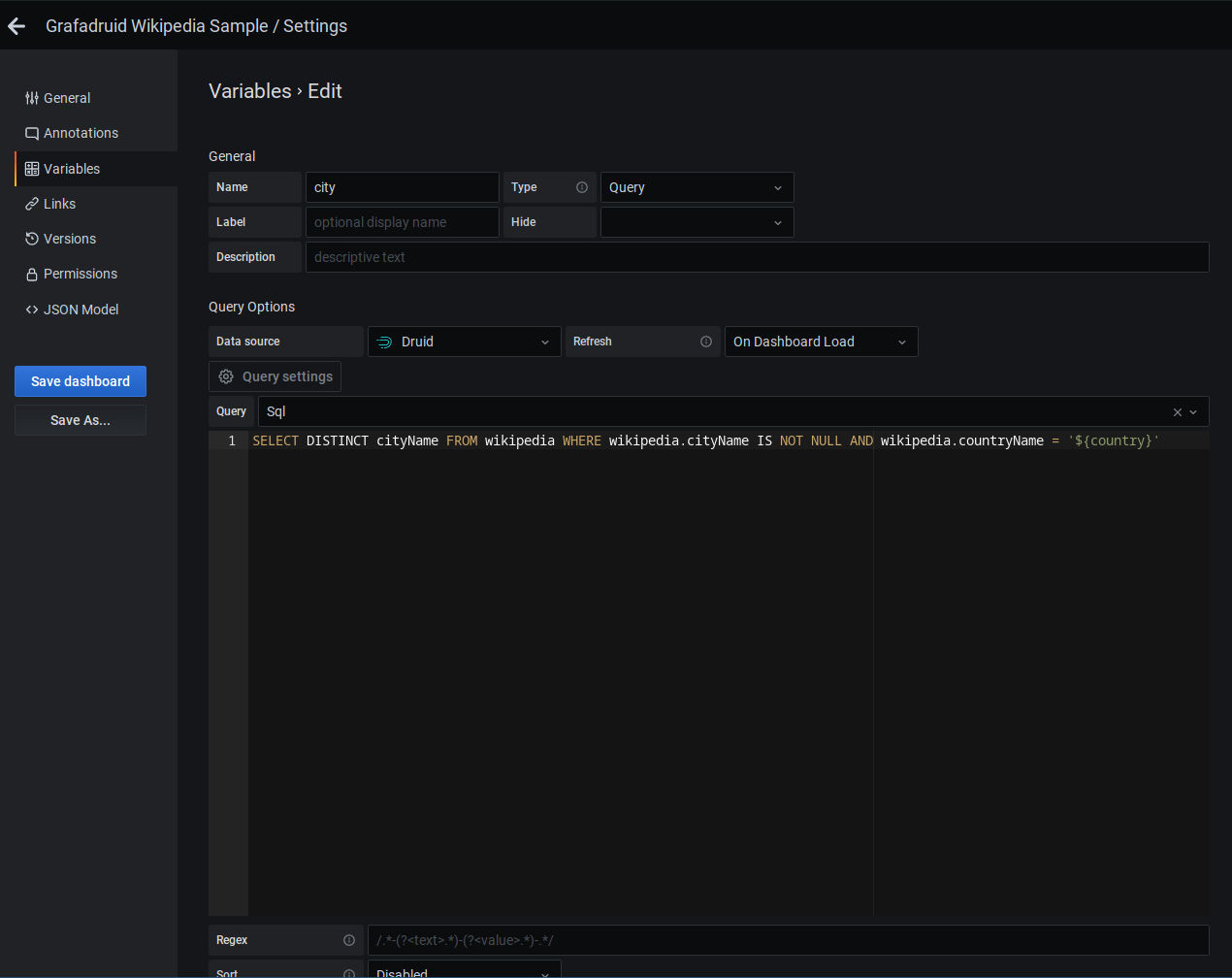 grafana json query