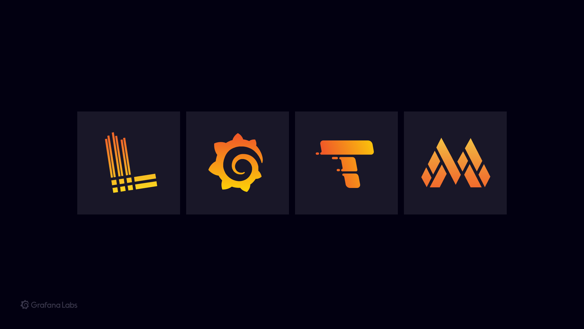 A wallpaper showing the logos for Loki, Grafana, Tempo, and Mimir, spelling "LGTM".