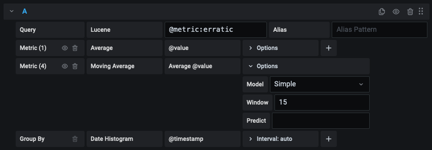 Pipeline aggregation editor