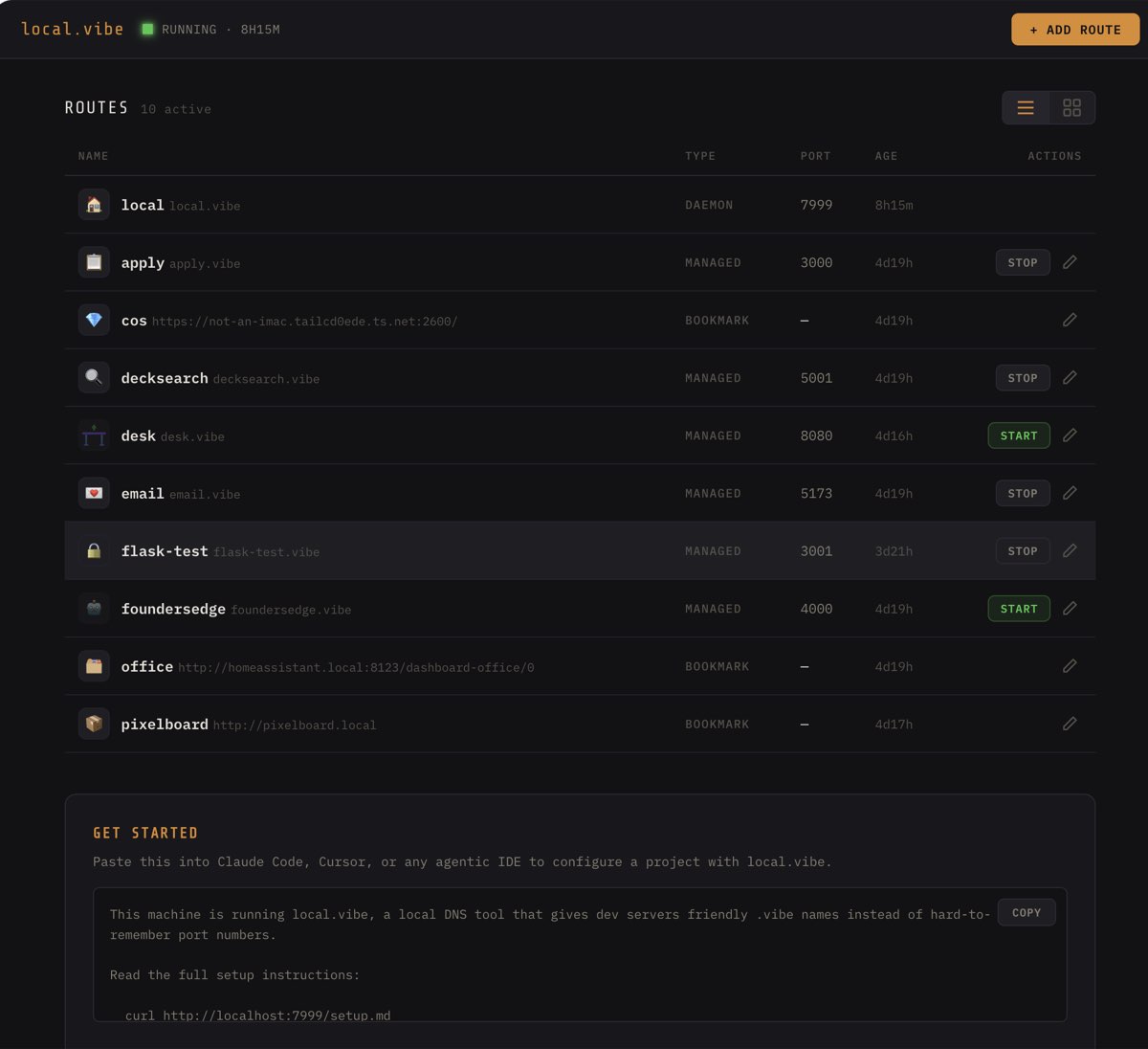 local.vibe list view