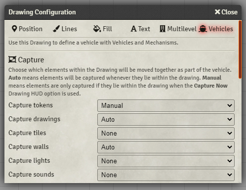 Capture configuration