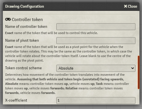 Controller token configuration