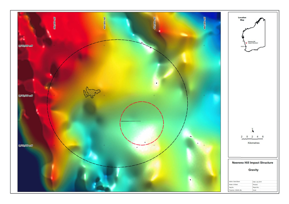 Gravity Image over the Neereno Hill area