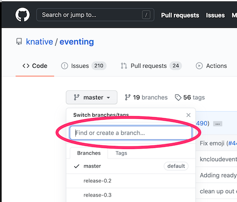 Search for the expected release branch name