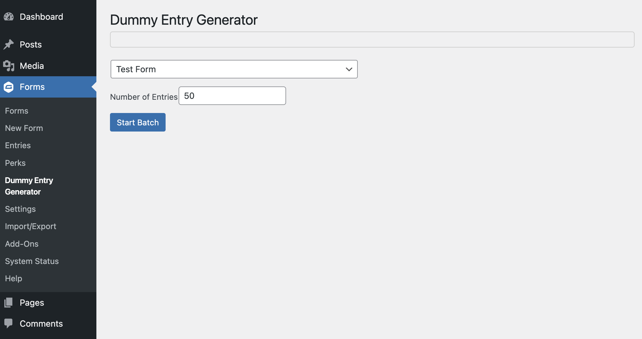 Gravity Wiz Dummy Entry Generator