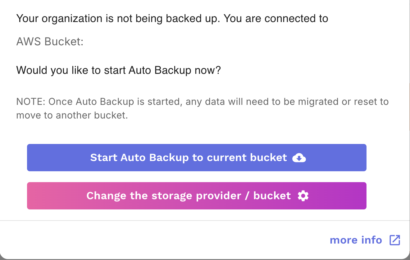 Enable Auto Backup