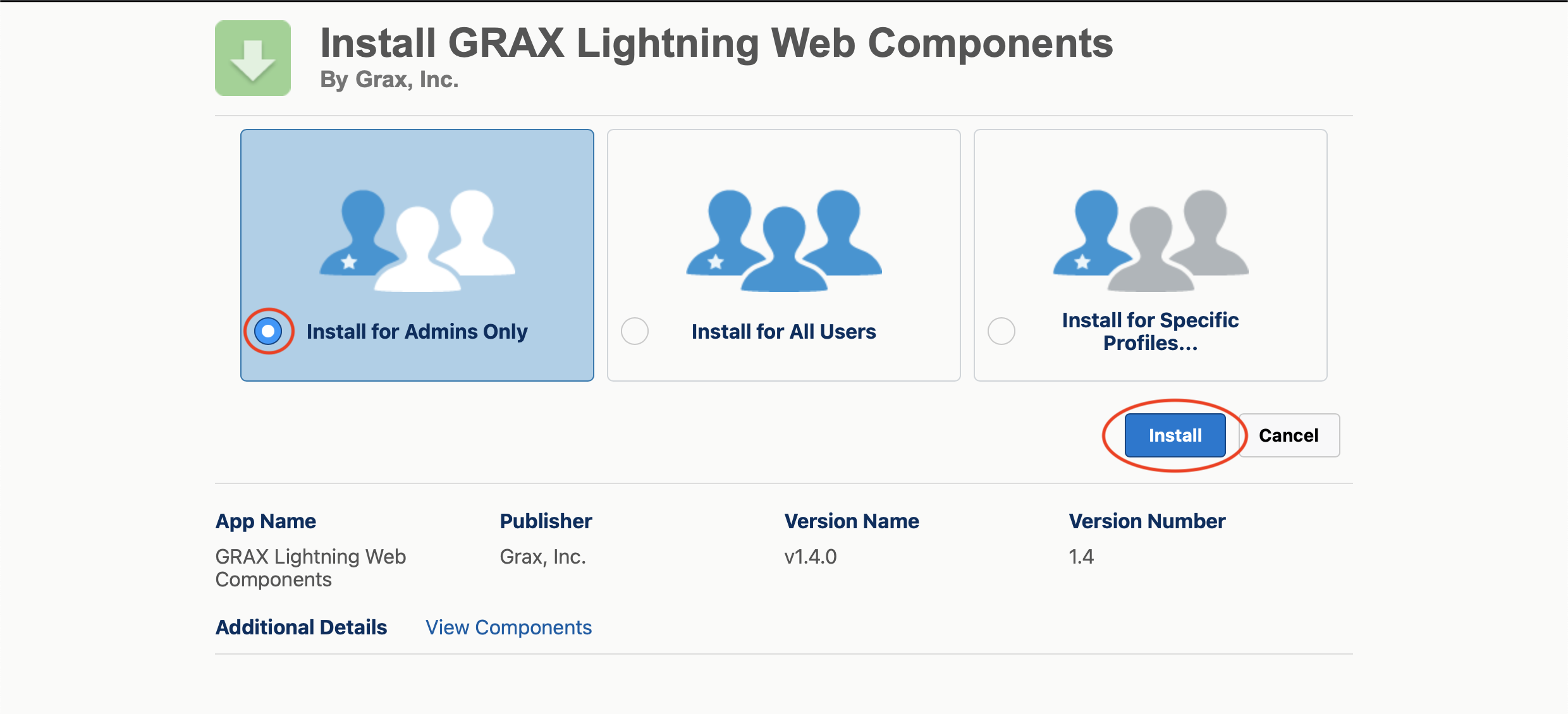 Install GRAX Second Gen