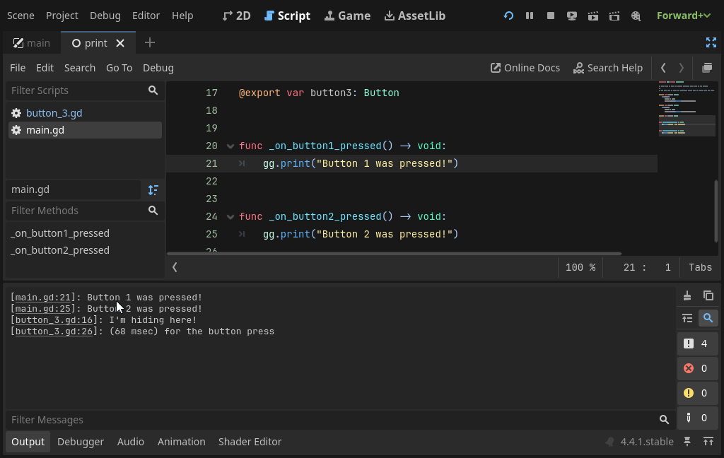 gg.print() demo animation