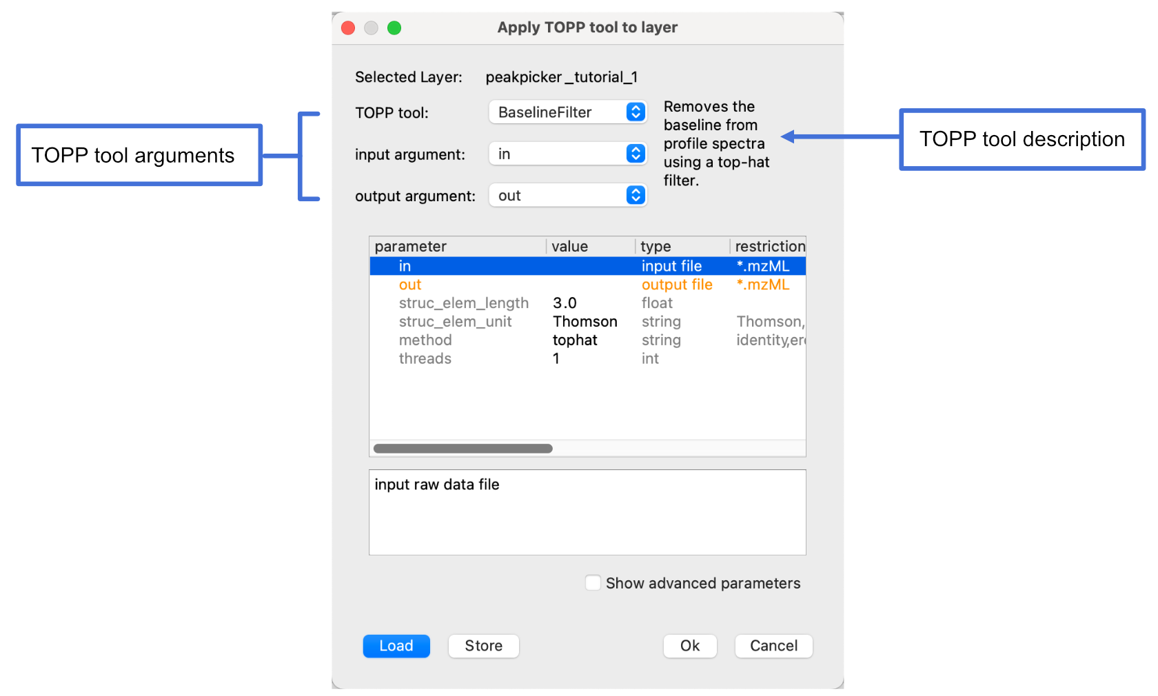 choose TOPP tool arguments