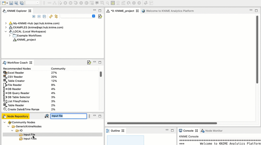 add node to workspace