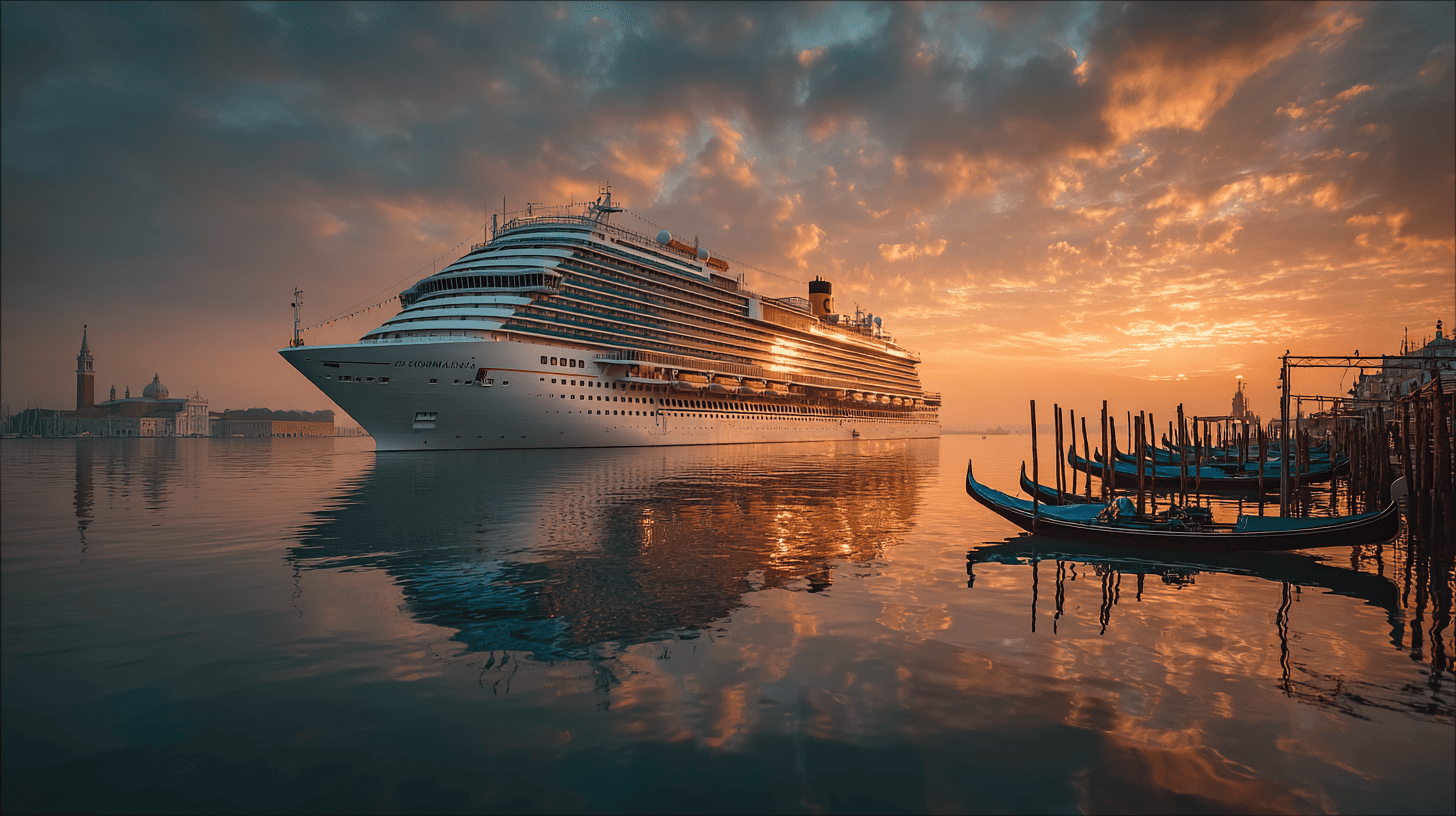Navire CFC Croisière amarré au port de Venise, compagnie française de croisière maritime