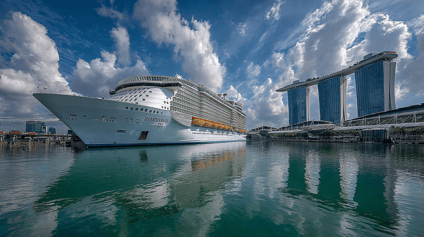 Navire de croisière fluviale amarré sur le Danube à Vienne avec vue sur les bâtiments historiques du centre-ville autrichien