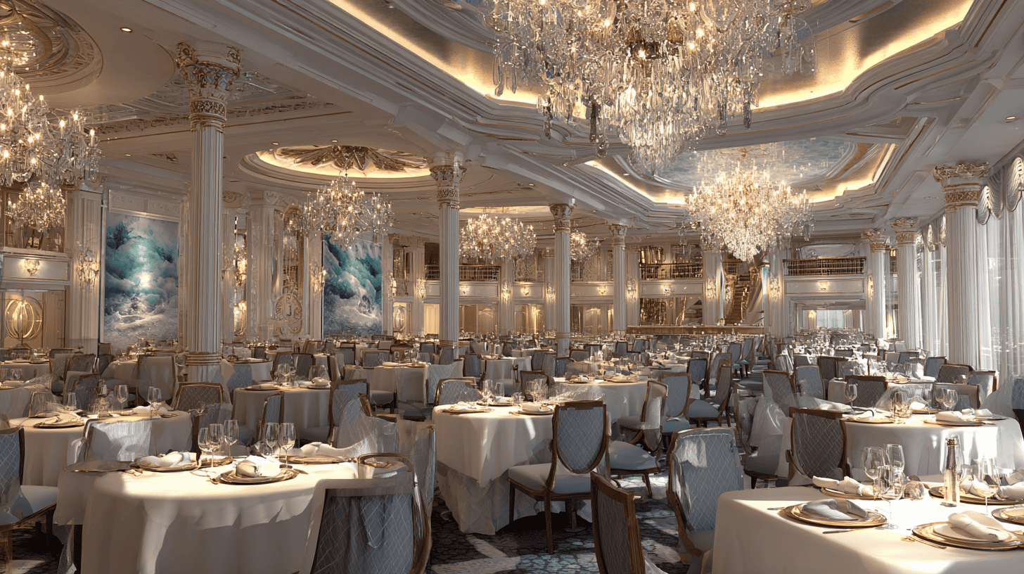 Restaurant principal d'un navire CFC Croisière avec service gastronomique français et international