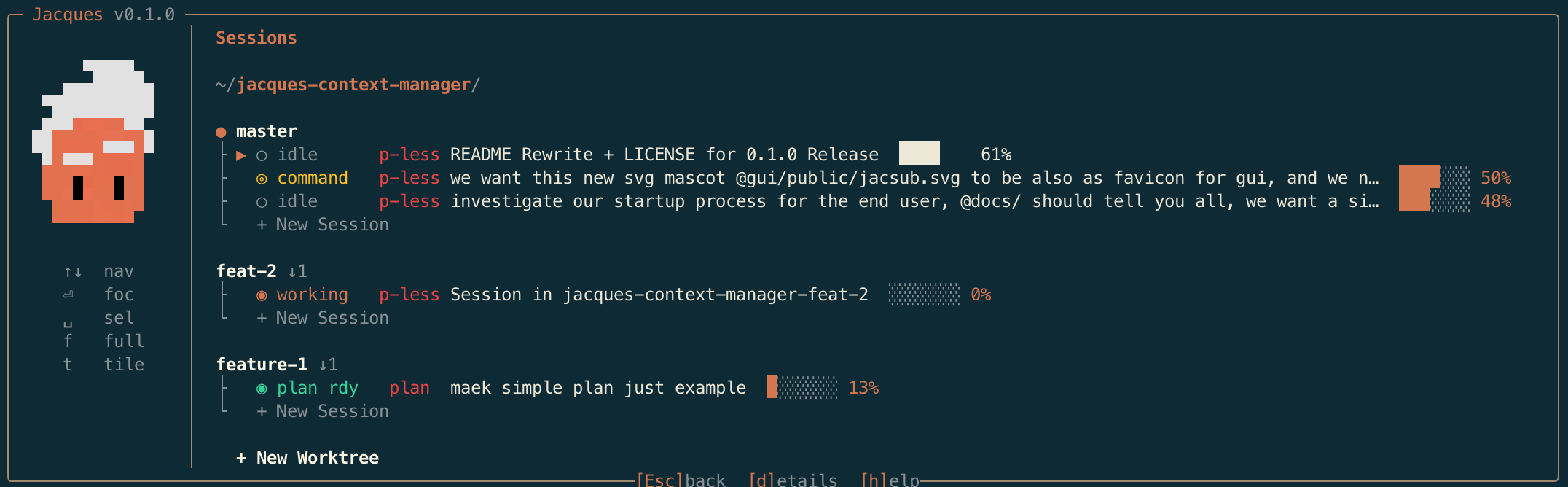 Jacques CLI Dashboard