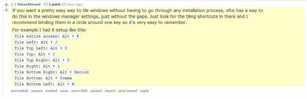 From this reddit thread of tiling.