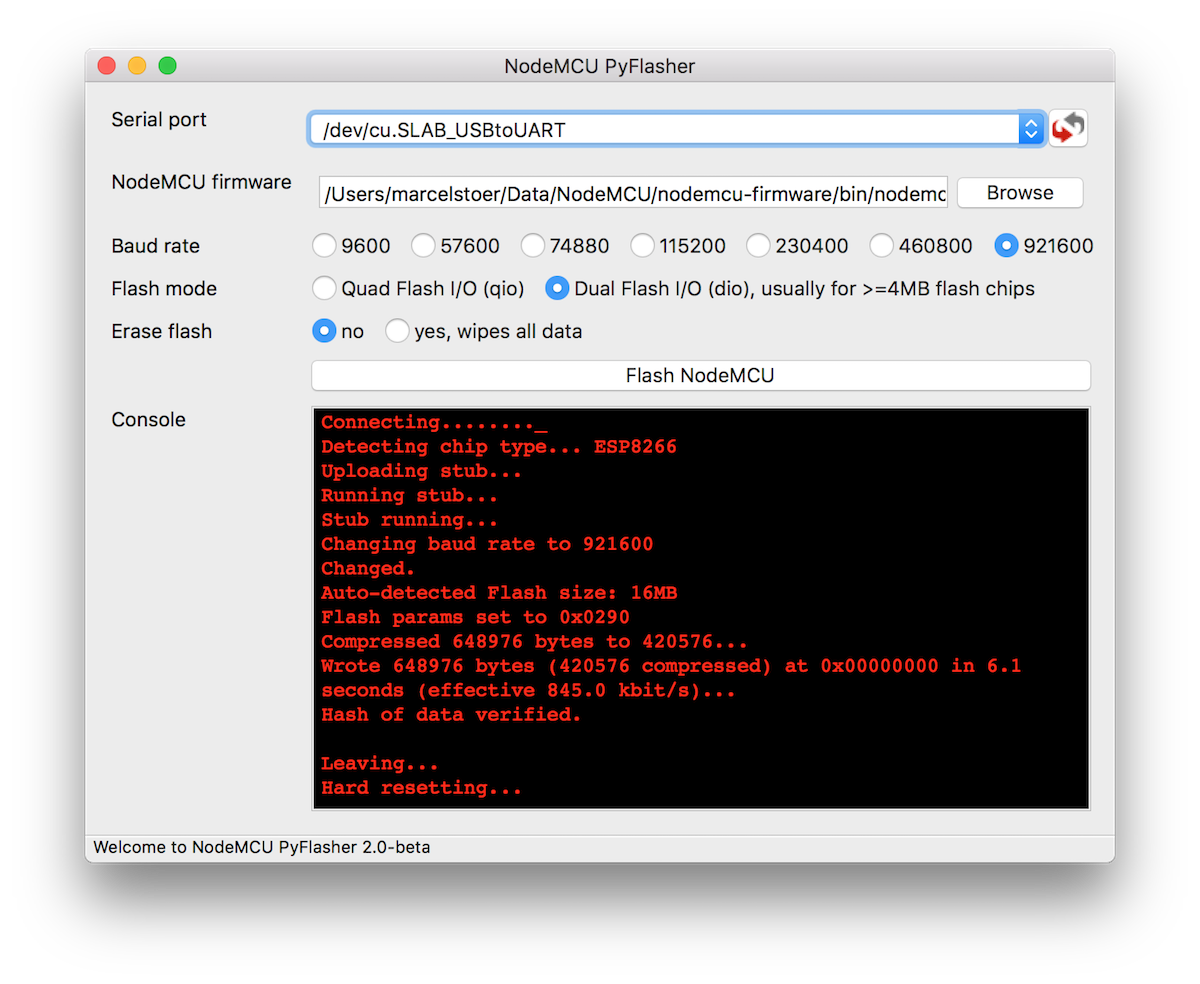 Image of NodeMCU PyFlasher GUI