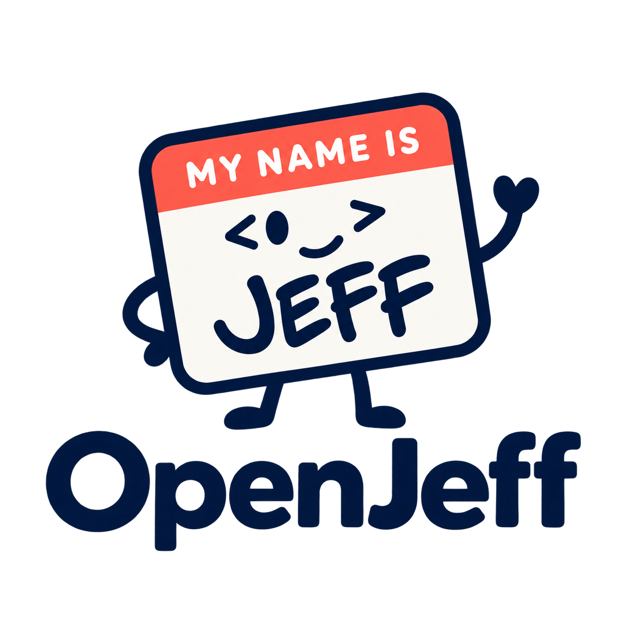OpenJeff name-badge mascot