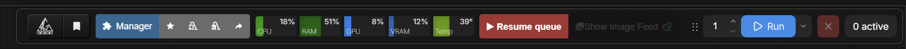 Resume queue button while the queue is held