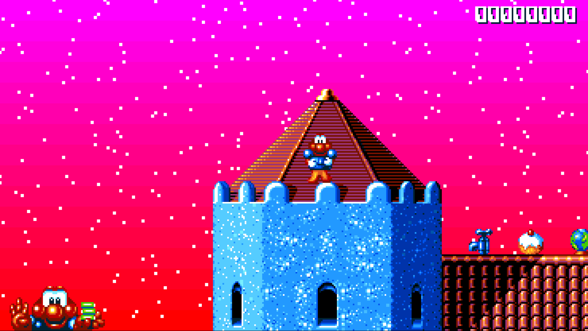 The castle roof, where the game begins