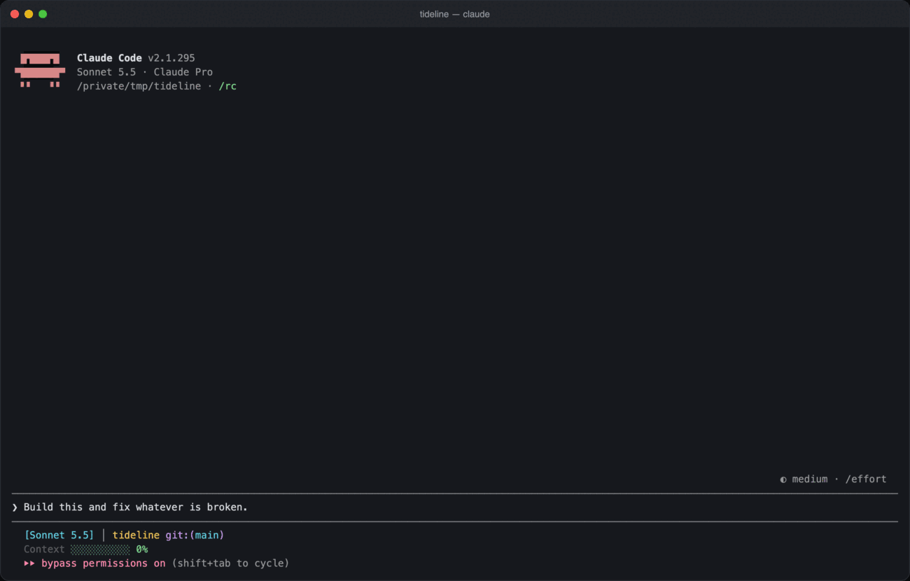 A failing cargo build shown in the pane, then fixed
