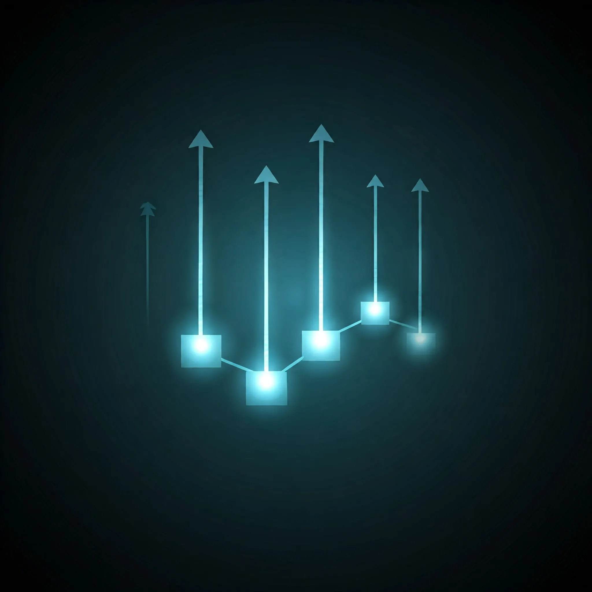 A glowing grid of nodes, with gentle arrows connecting them, showing the next right pointer linkages.