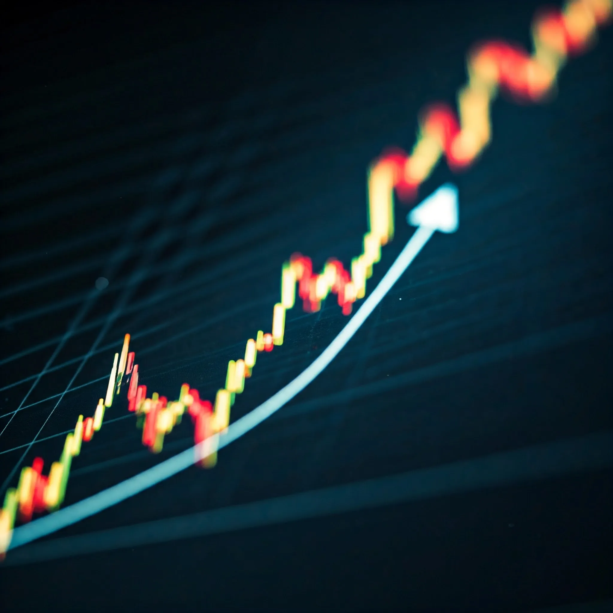 A soft, glowing chart of stock prices with a smooth line representing the best time to buy and sell.