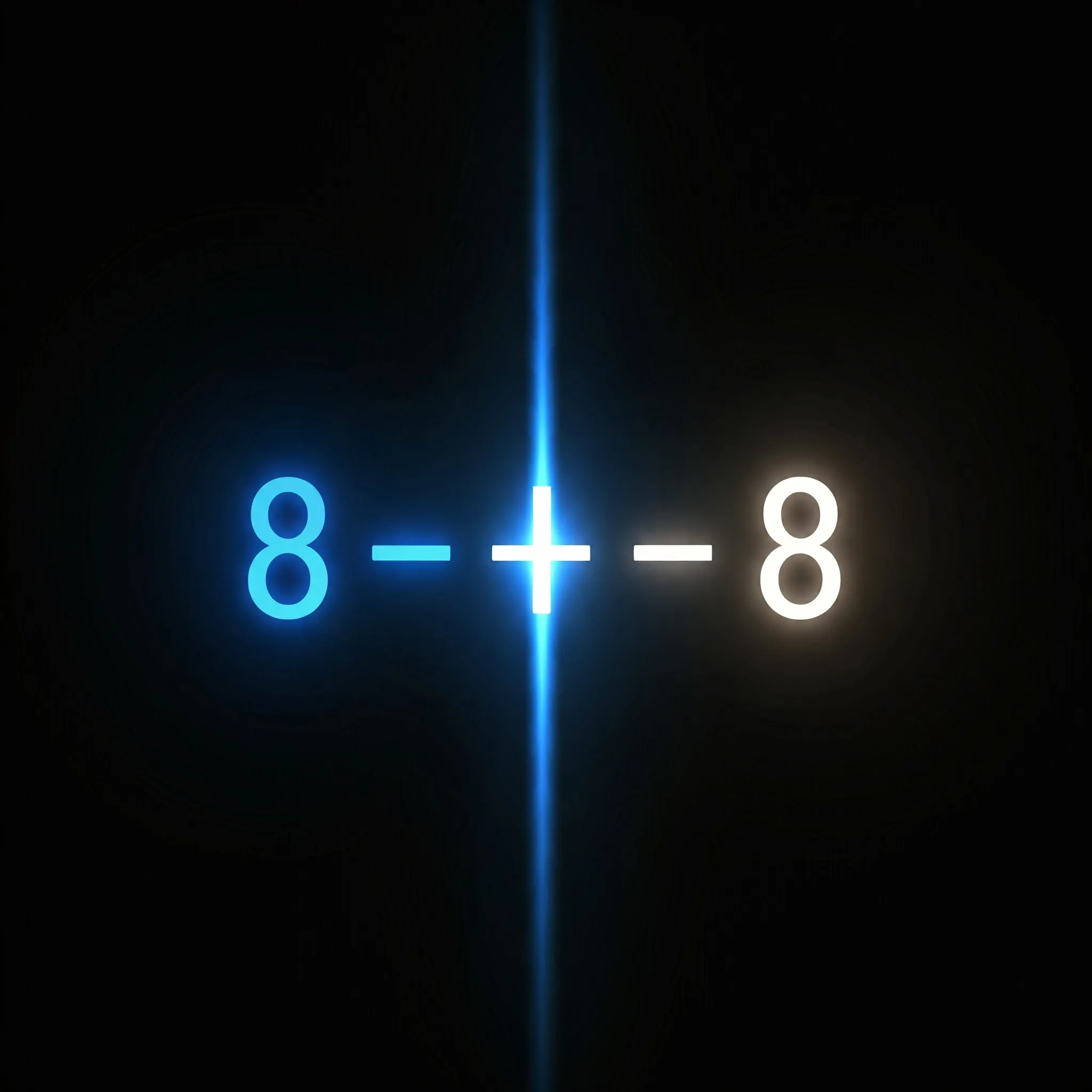 Two radiant number paths merging into one continuous light beam, symbolizing addition.