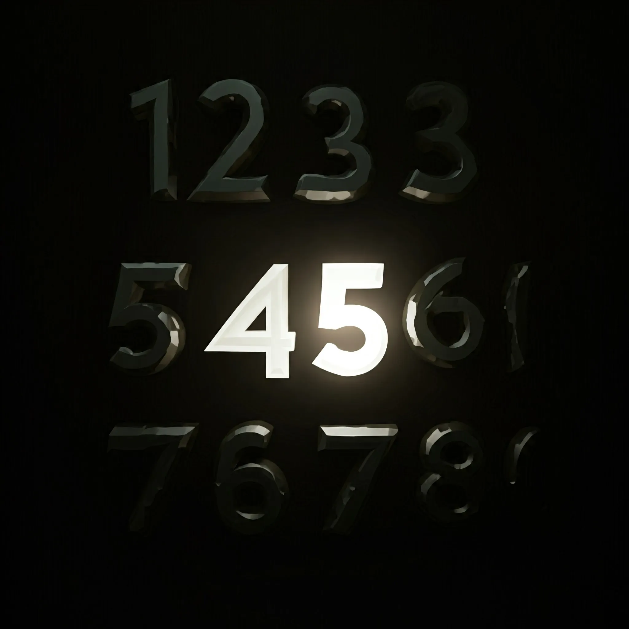 A series of numbers, with the duplicate gently glowing and standing out from the rest.