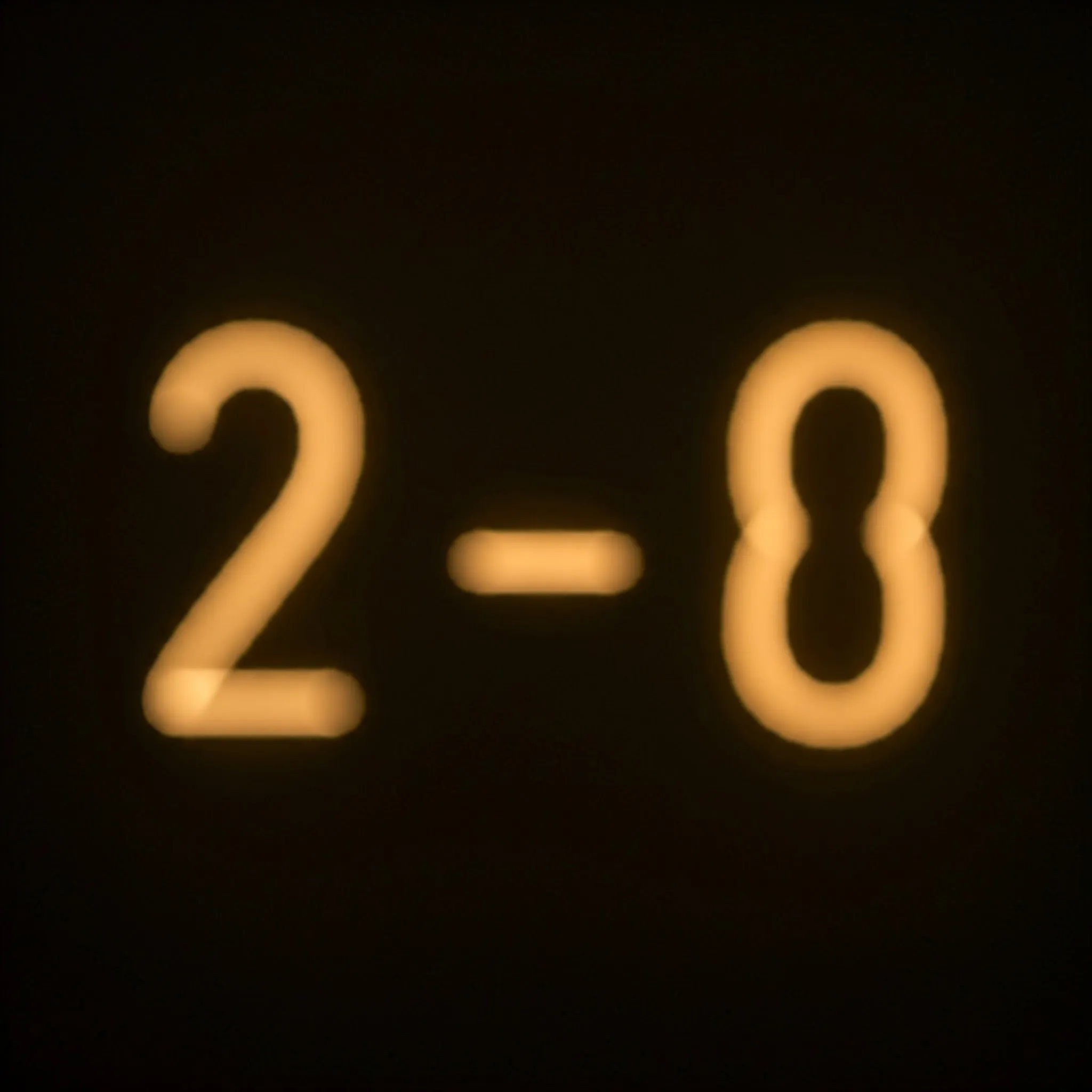 A set of two glowing numbers adding up to a sum, with each number and their sum softly illuminated.