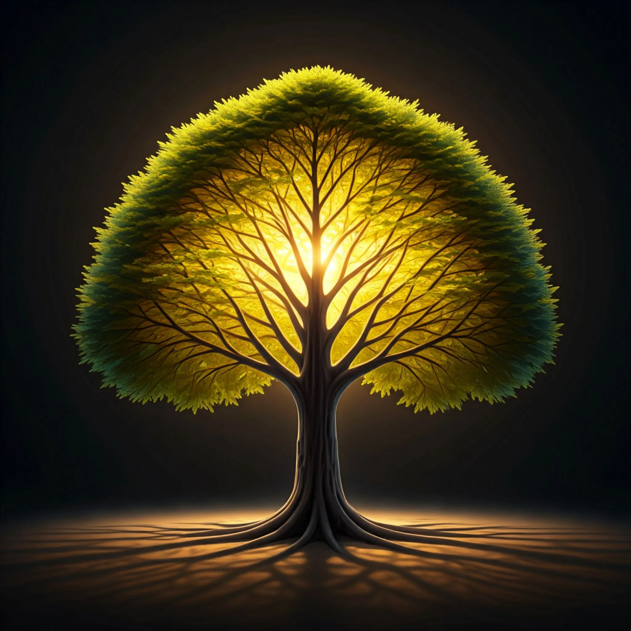 A tree with sums at each subtree, and the most frequent subtree sum glowing brightly as it is discovered.