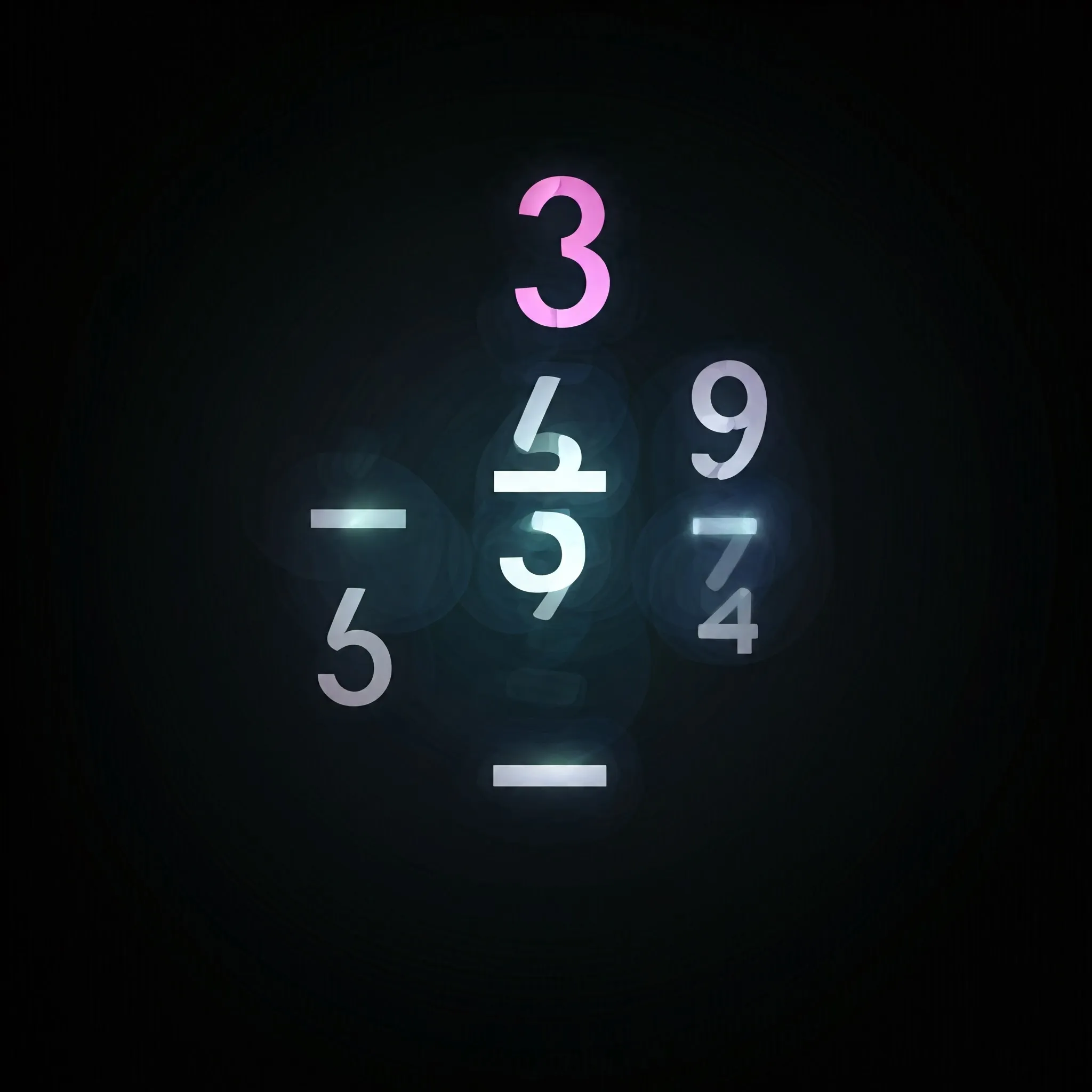 A sequence of numbers being divided optimally, with each division step softly glowing as the optimal result is reached.