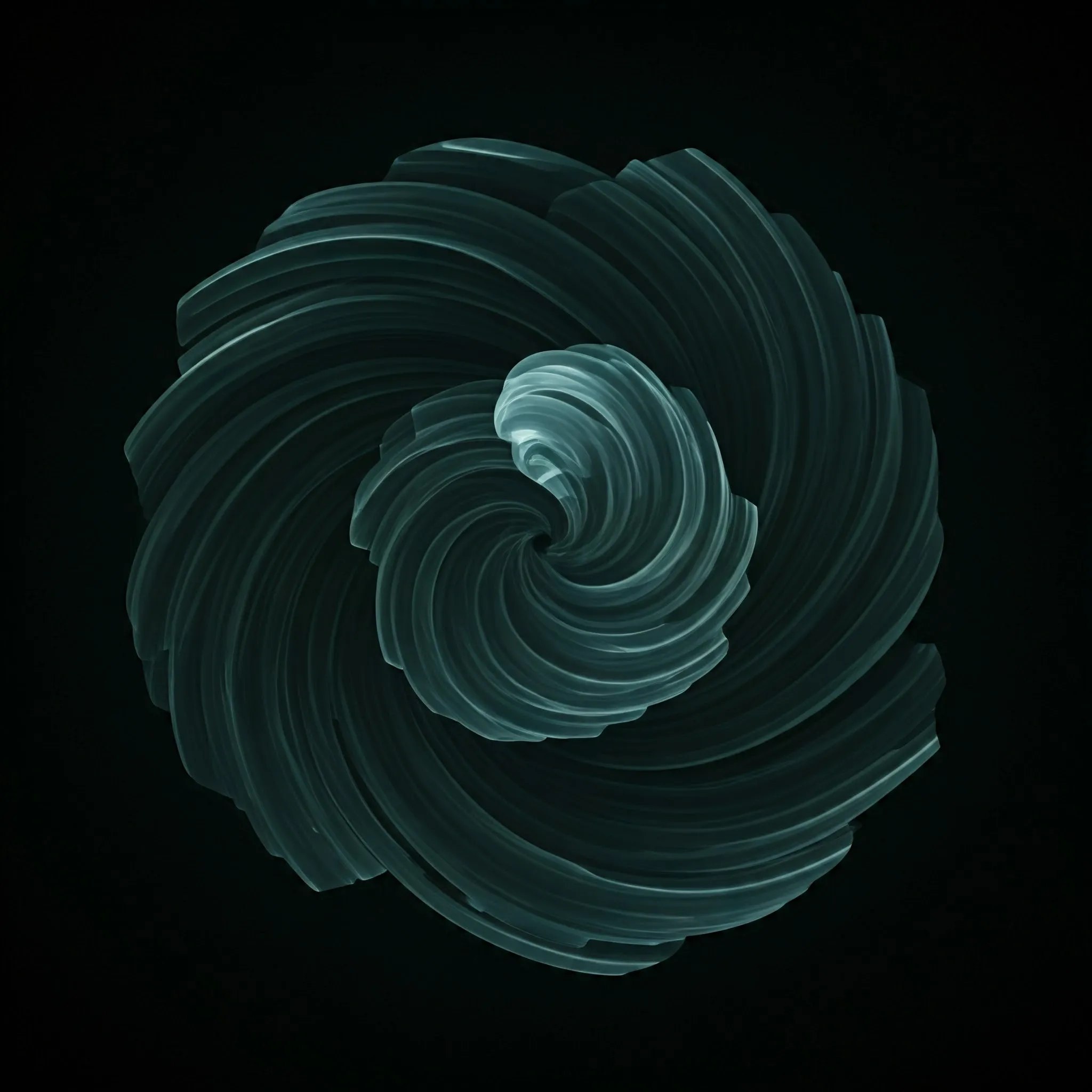 A swirling, translucent number turning in reverse motion, unfolding in a calming spiral.