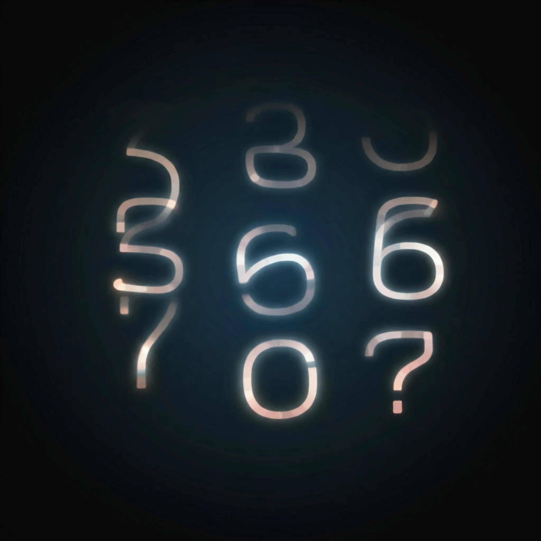 A set of digits where the rotated digits are found, glowing softly as the valid rotations are made.