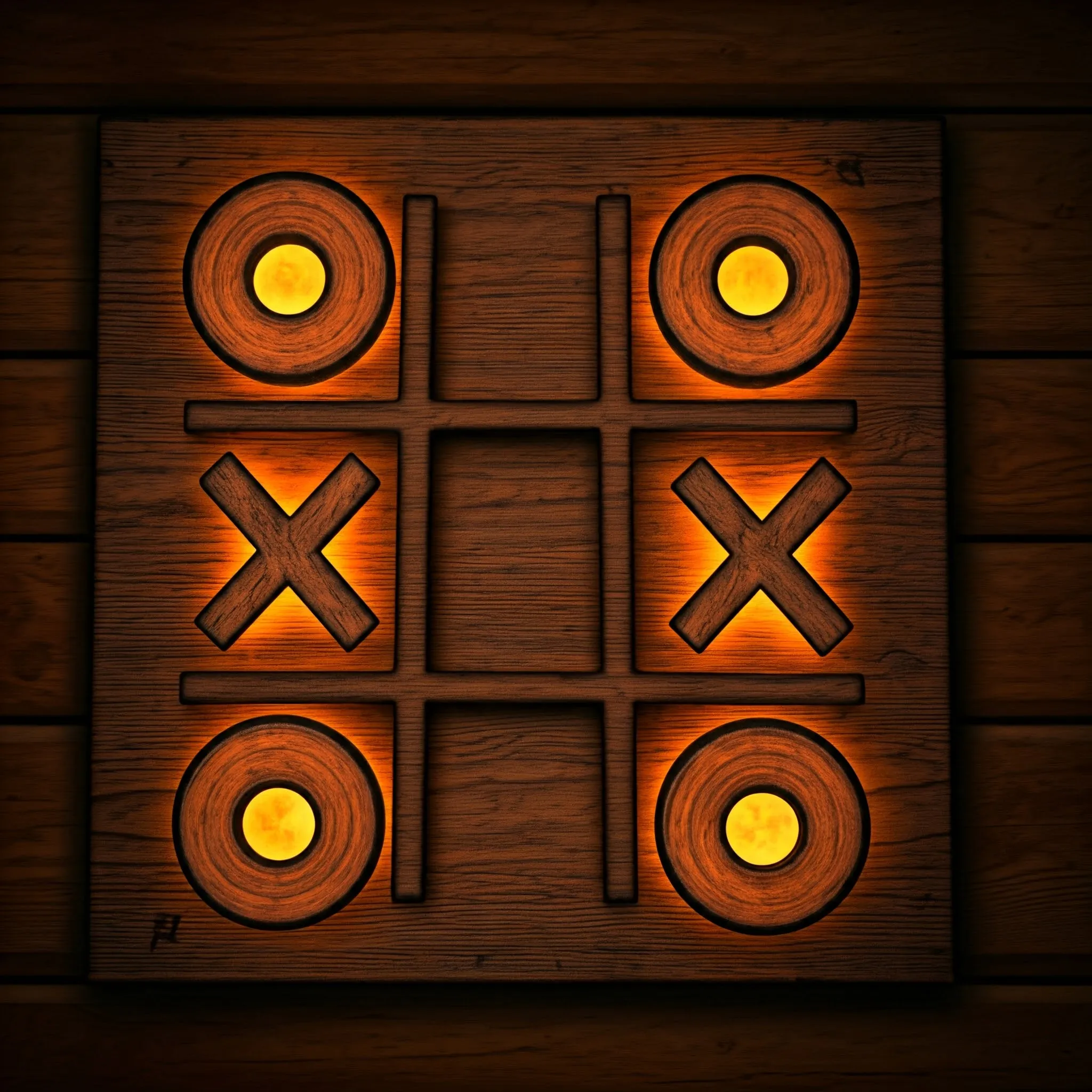 A Tic-Tac-Toe board where valid states are checked, with valid states softly glowing as they’re found.