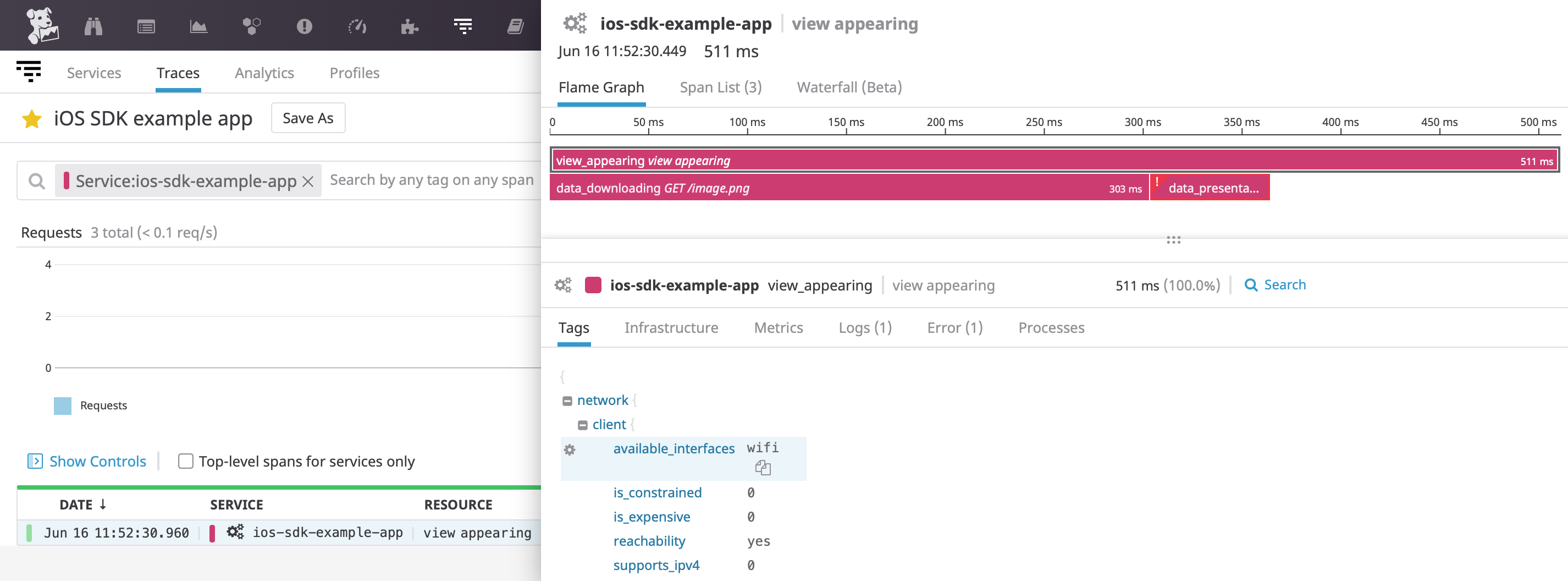 Datadog iOS Log Collection