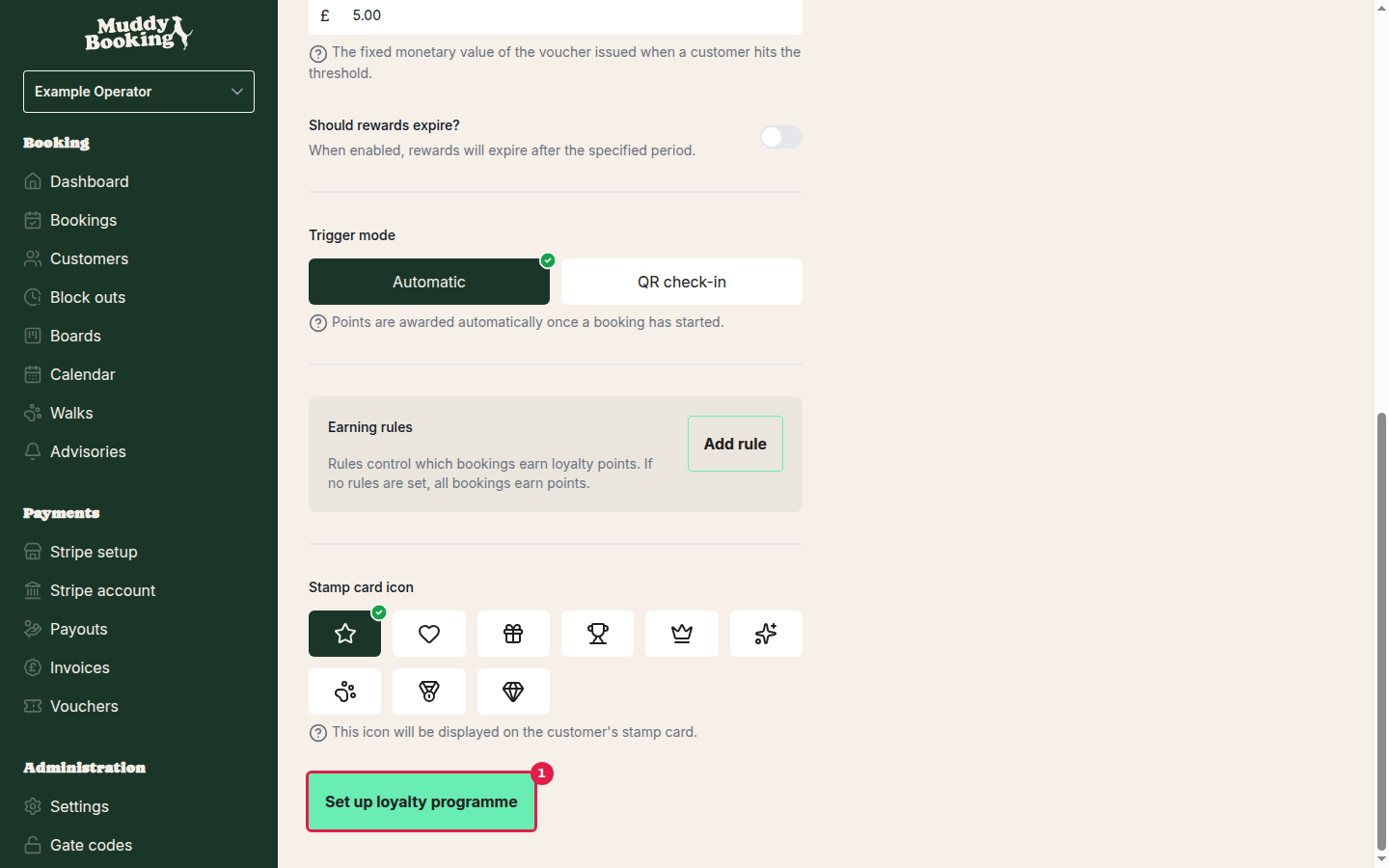 Enabling the loyalty programme