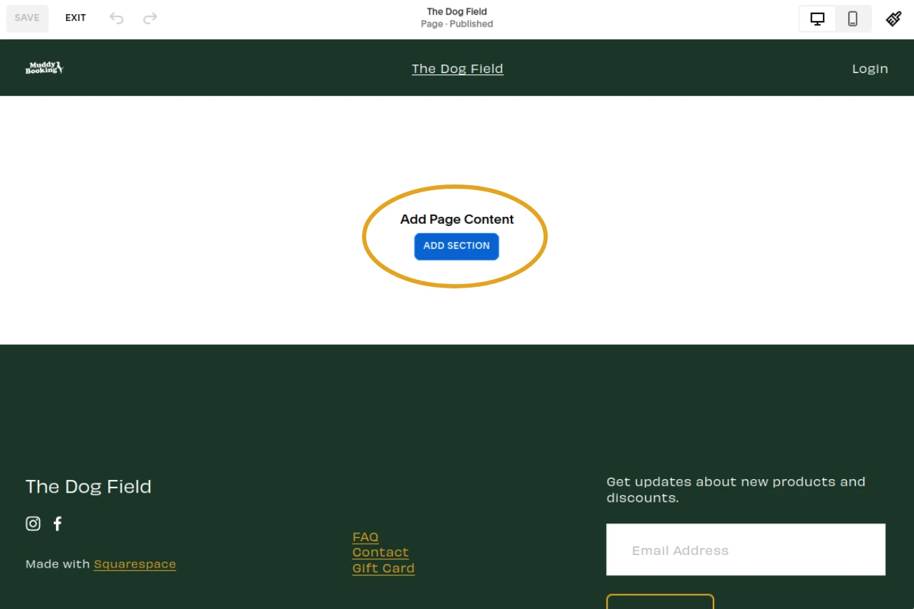 Adding a new section