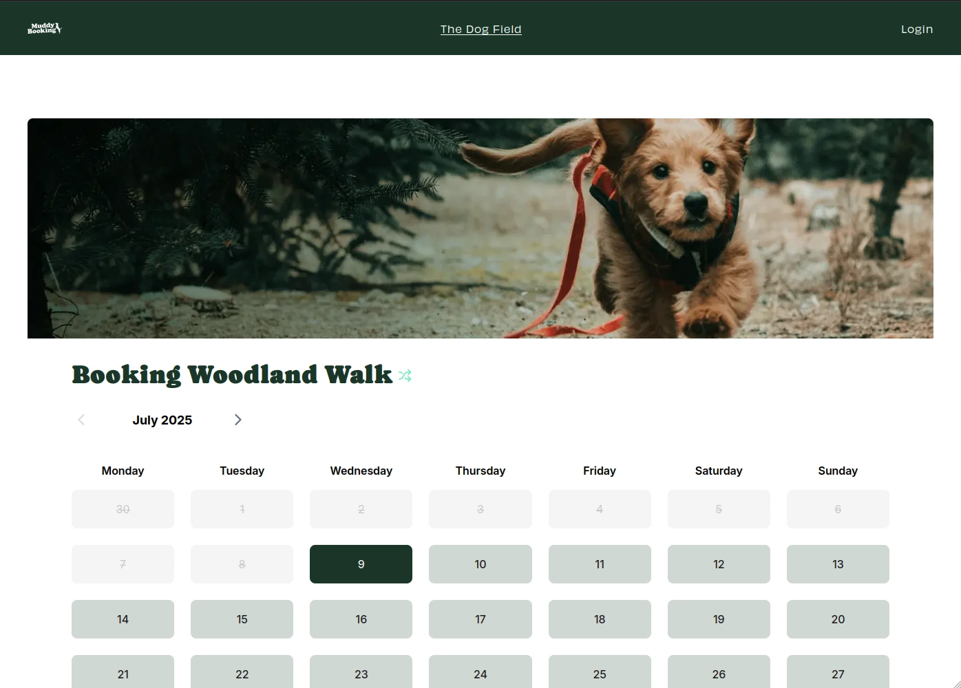 Finished booking form on Squarespace