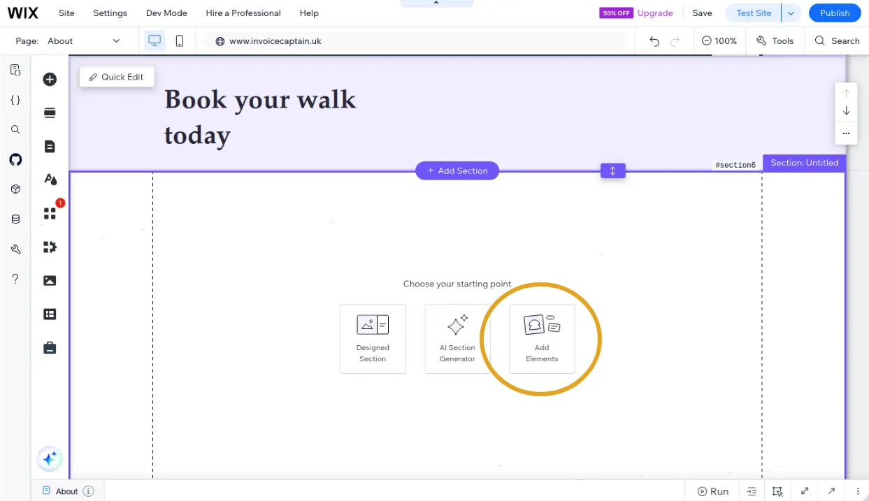 Adding a new element