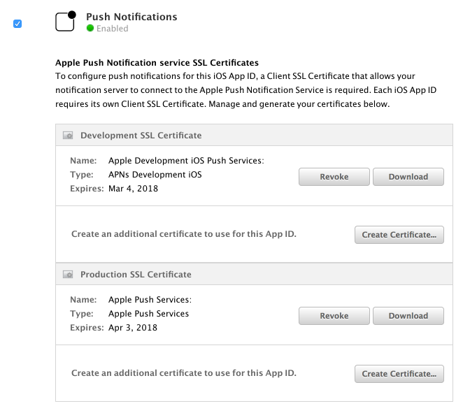 Creating the Push Notification Certificate