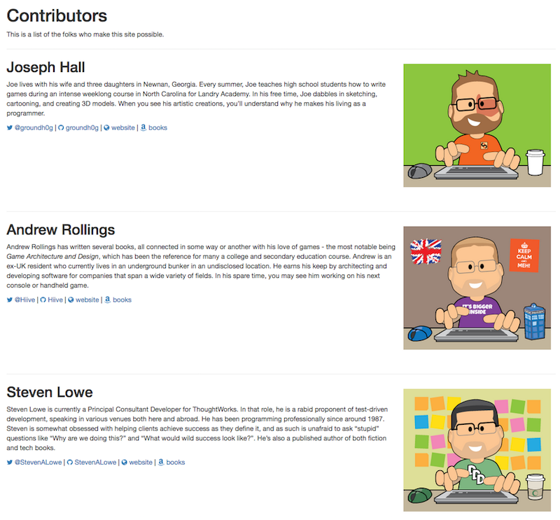 Contributors Page Example