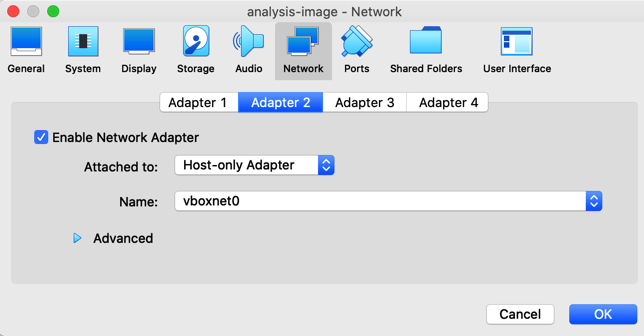 Make Sure to Change Adapter 2 to "Host-only Adapter"