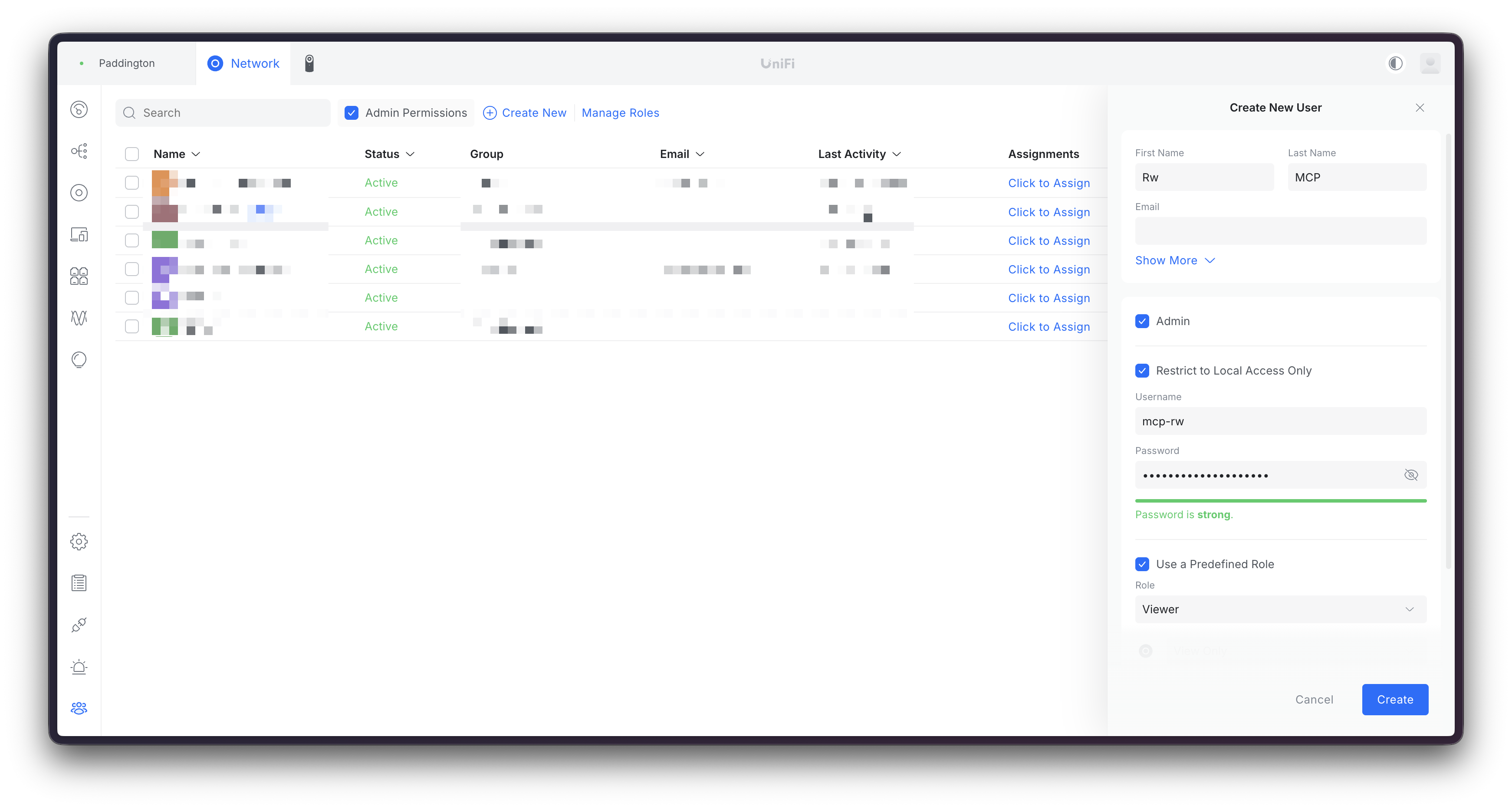 Create local admin user for MCP