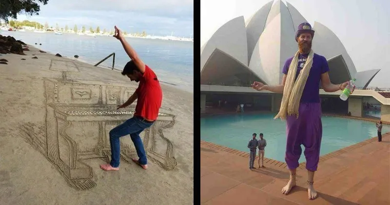 Funny_optical_illusion_images___person_in_a_red_shirt_on_a_beach_pretending_to_p.webp