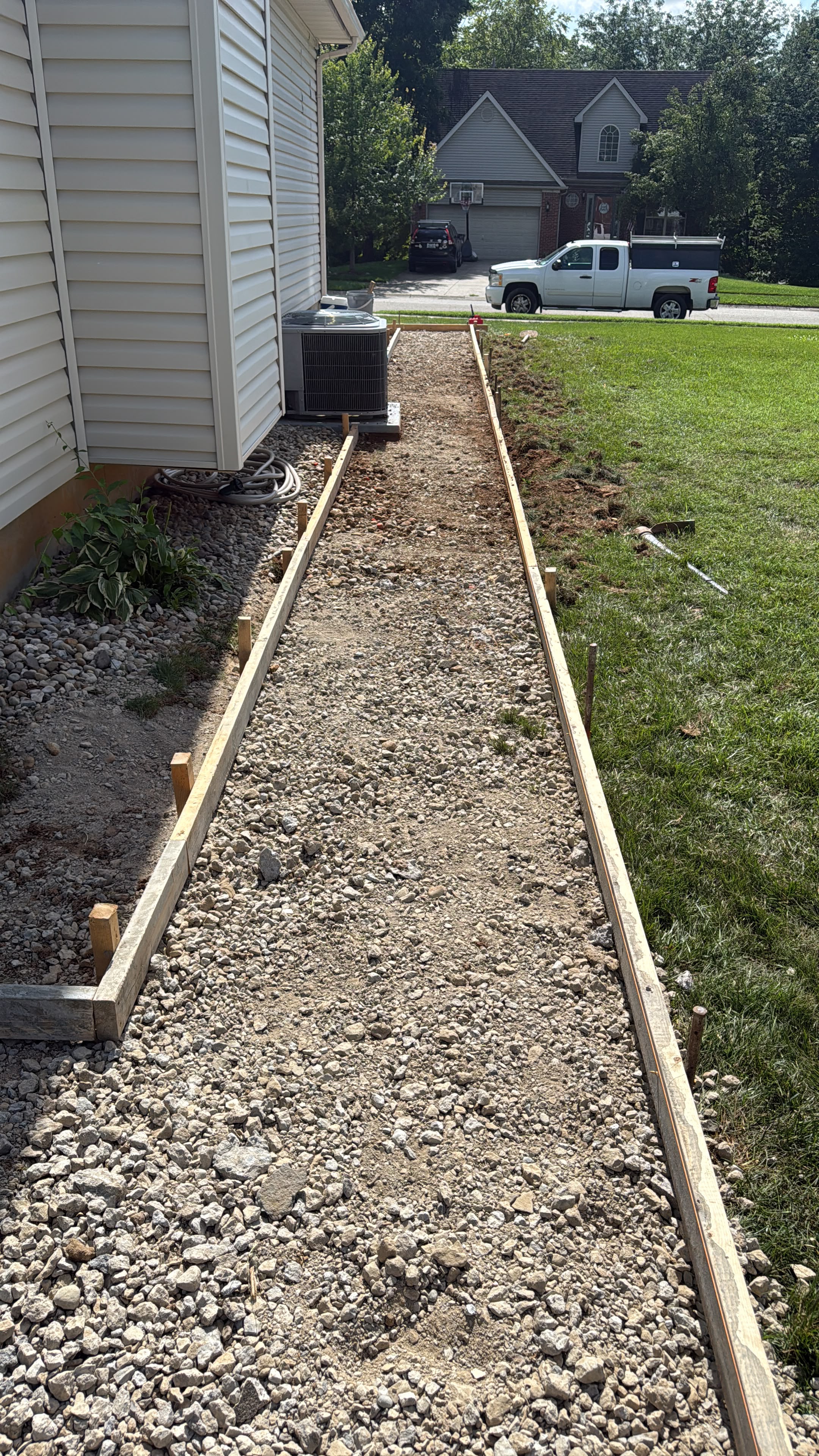 Walkway form prep — MG Concrete LLC