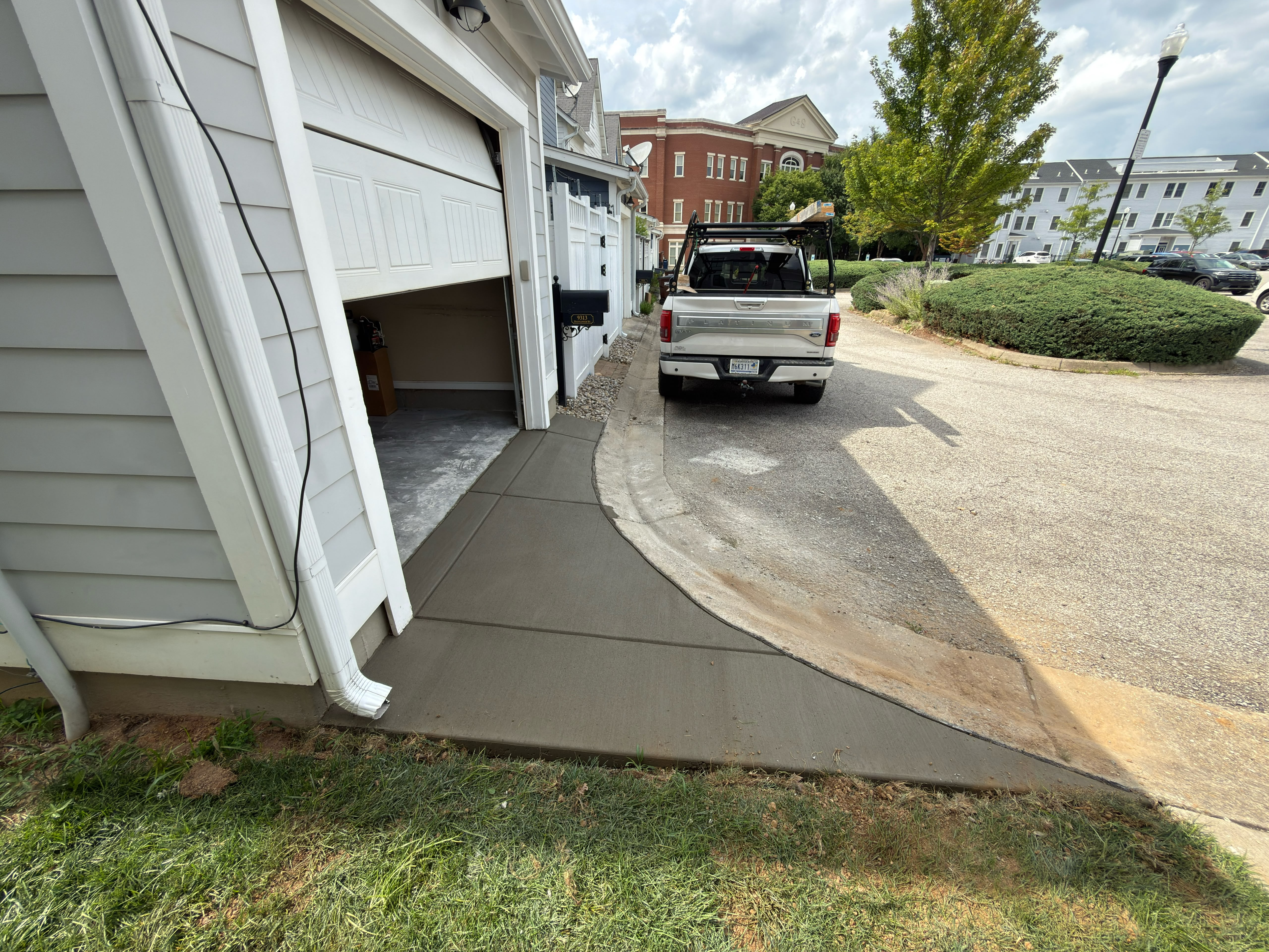 Fresh driveway pour