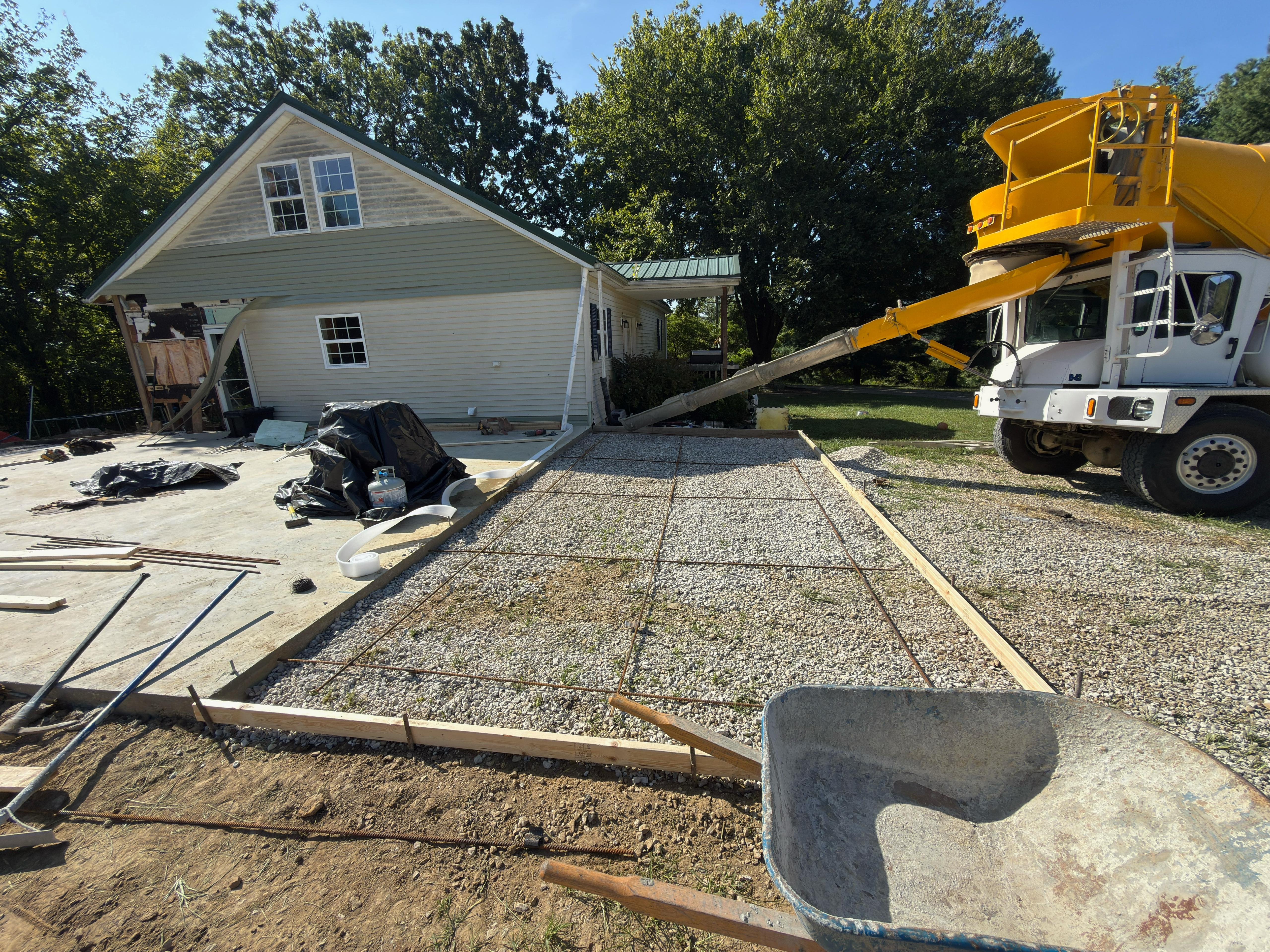 Concrete truck pour for residential slab — MG Concrete LLC