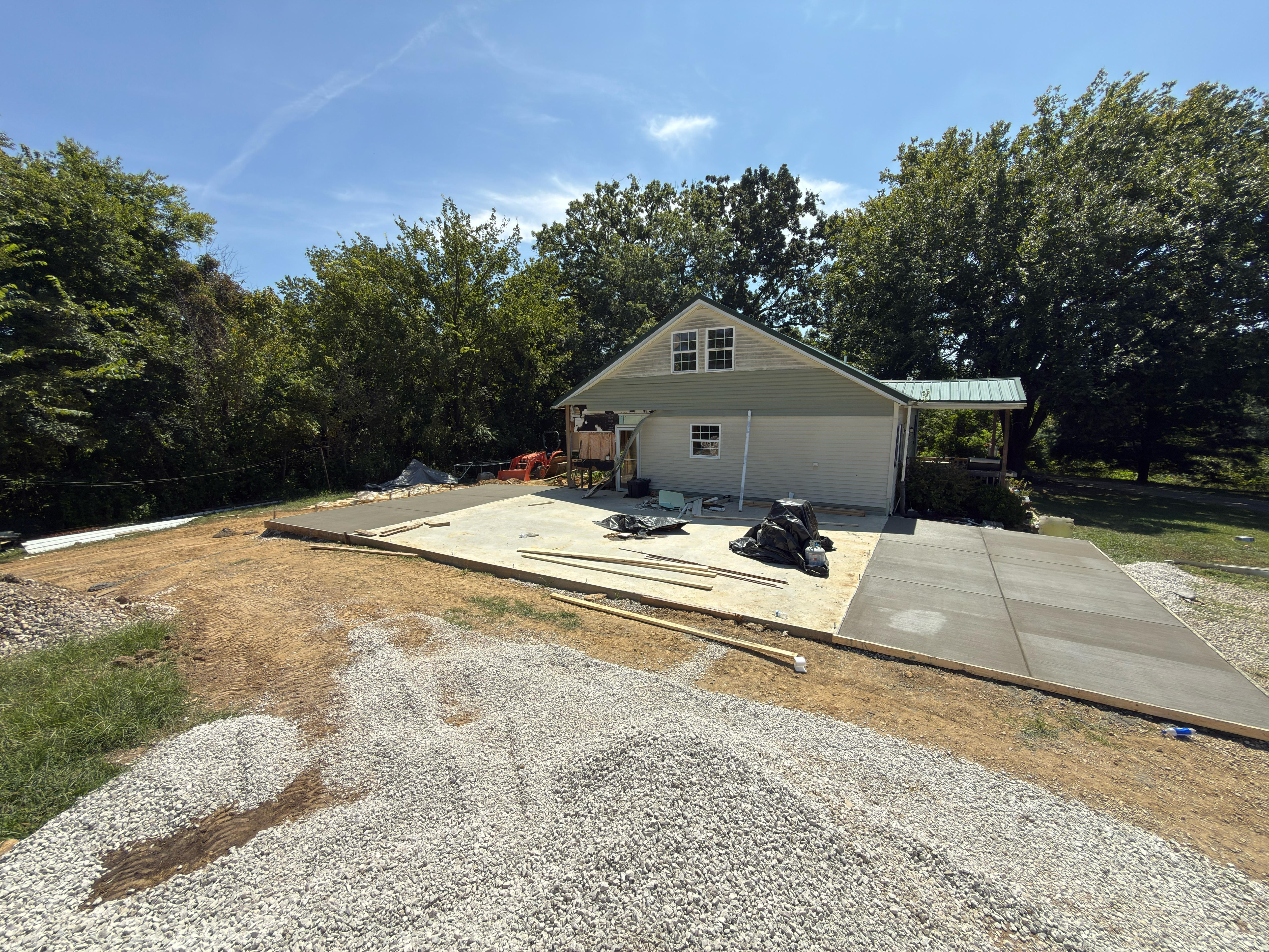 Large residential concrete slab freshly poured — MG Concrete LLC
